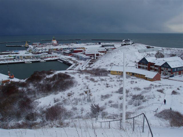 Helgoland im Schnee/Sdhafen