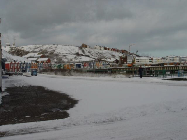 Helgoland im Schnee/am Scheibenhafen