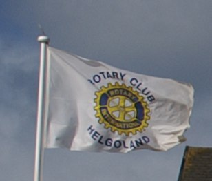 Die Flagge des Rotary-Clubs Helgoland. The flag ofthe Rotary Club of Helgoland