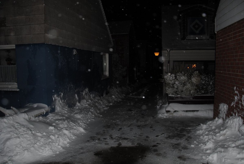 Schnee in den Straßen von  Helgolands Oberland.