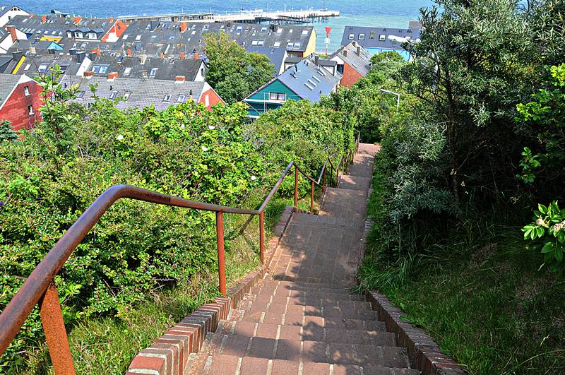 Die Wobau-Treppe auf Helgoland.