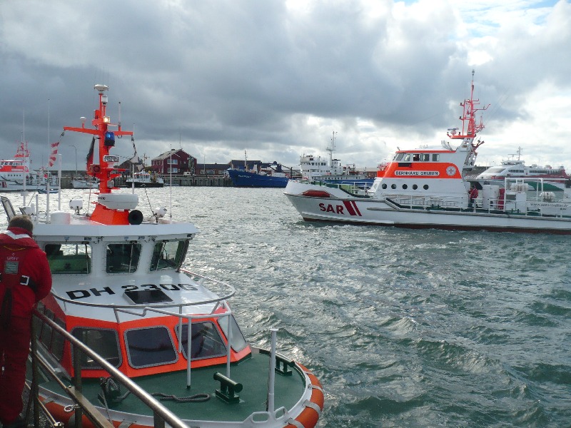 Seenotübung vor Helgoland.