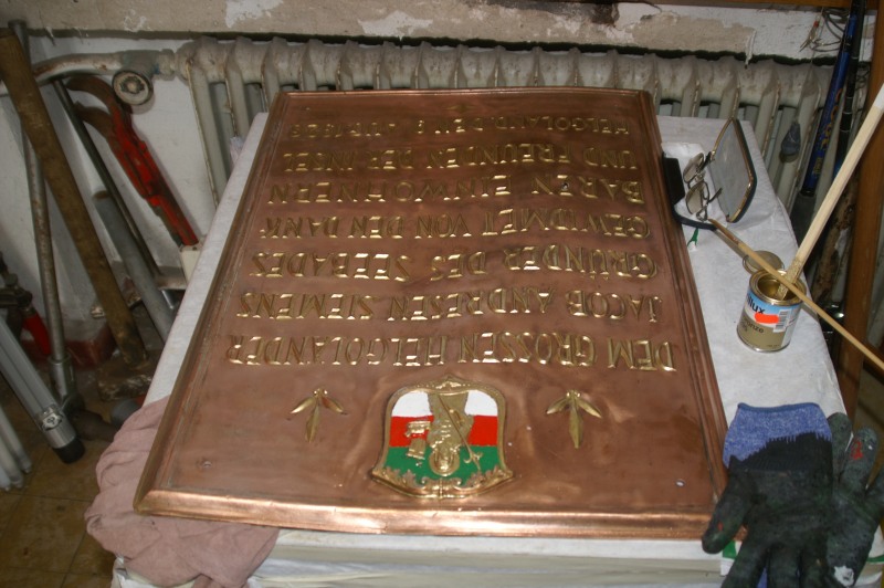 Die Gedenktafel für Jacob Andresen Siemens.