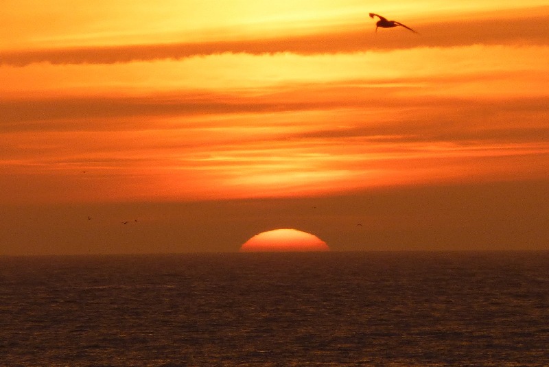 Abendrot bei Helgoland.