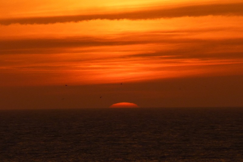 Abendrot bei Helgoland.