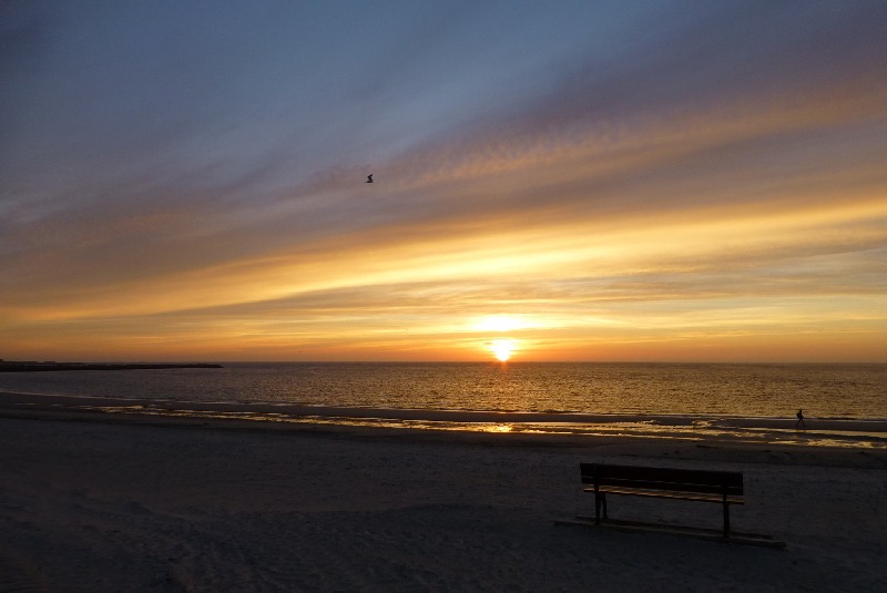 Abendrot bei Helgoland.