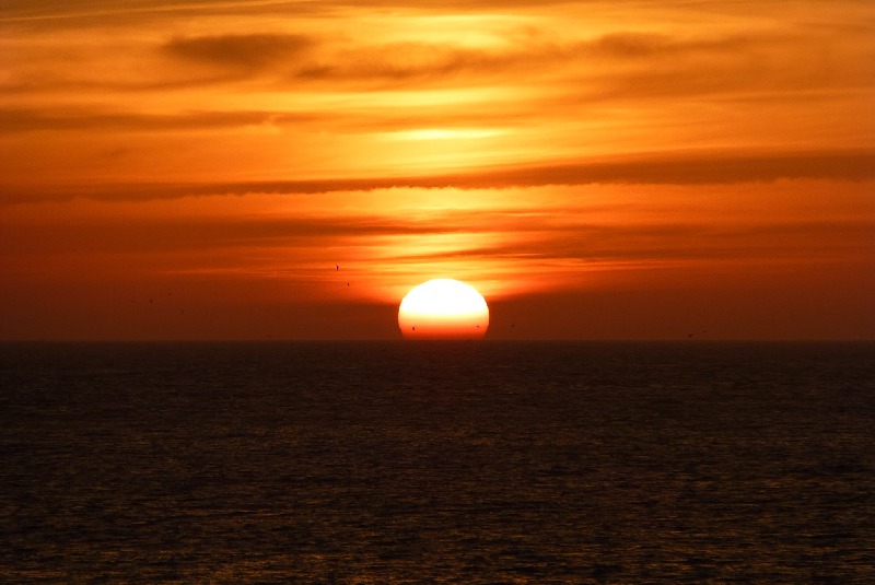 Abendrot bei Helgoland.