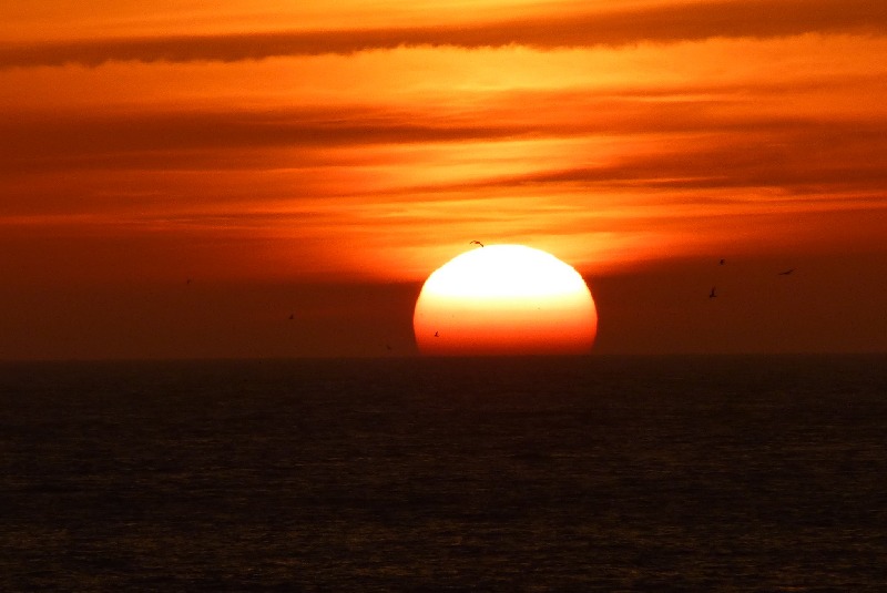 Abendrot bei Helgoland.