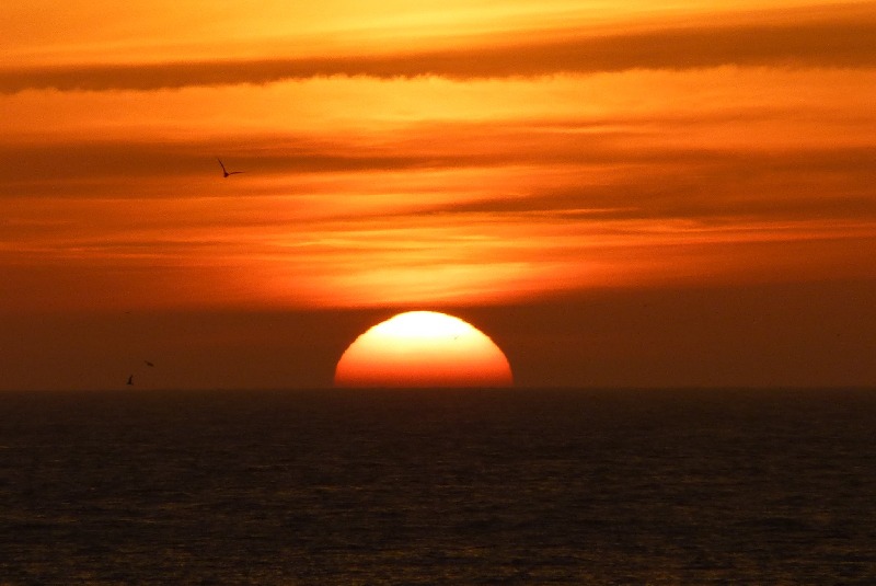Abendrot bei Helgoland.