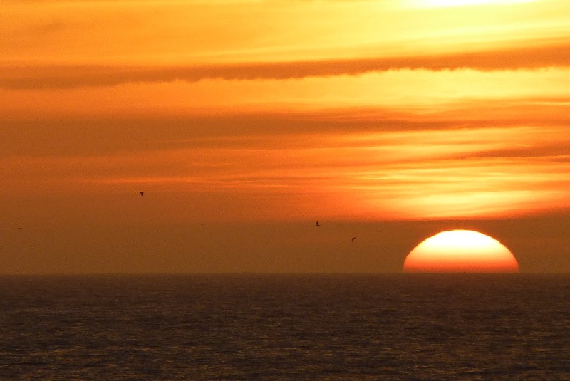 Abendrot bei Helgoland.