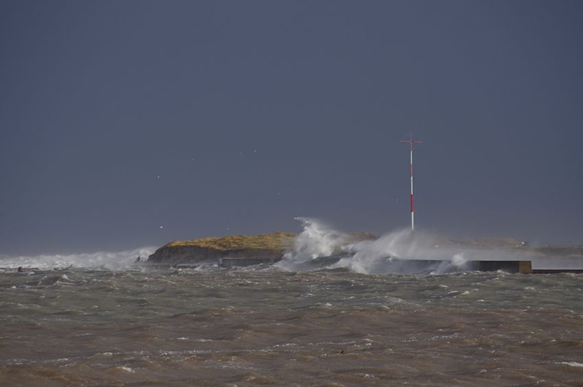 Helgoland im Sturm.