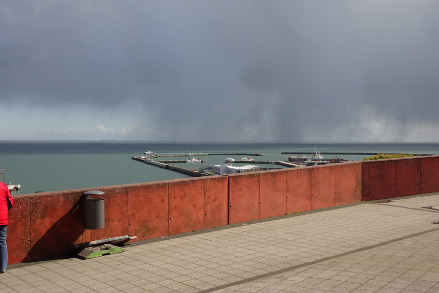Baustelle Sanierung Autoberg/E-Karrentunnel auf Helgoland.