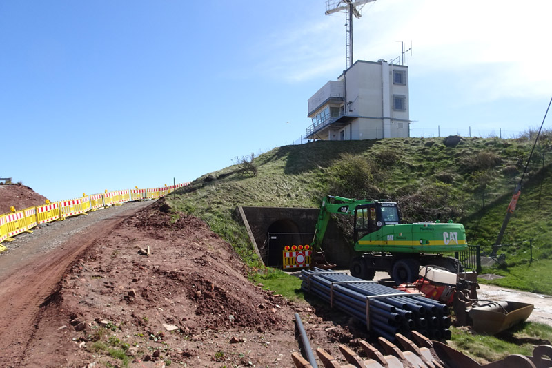 Baustelle Sanierung Autoberg/E-Karrentunnel auf Helgoland.
