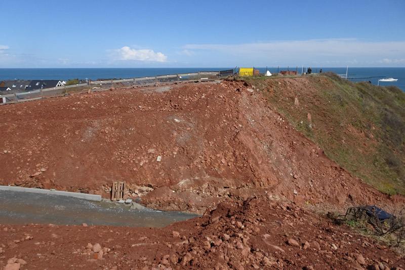 Baustelle Sanierung Autoberg/E-Karrentunnel auf Helgoland.