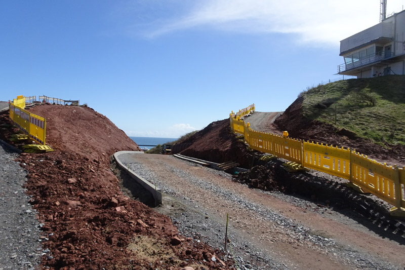 Baustelle Sanierung Autoberg/E-Karrentunnel auf Helgoland.