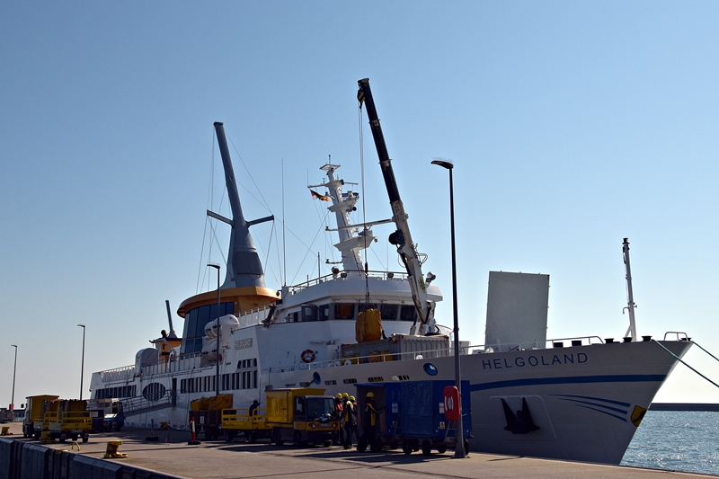 Post-Transport auf Helgoland.