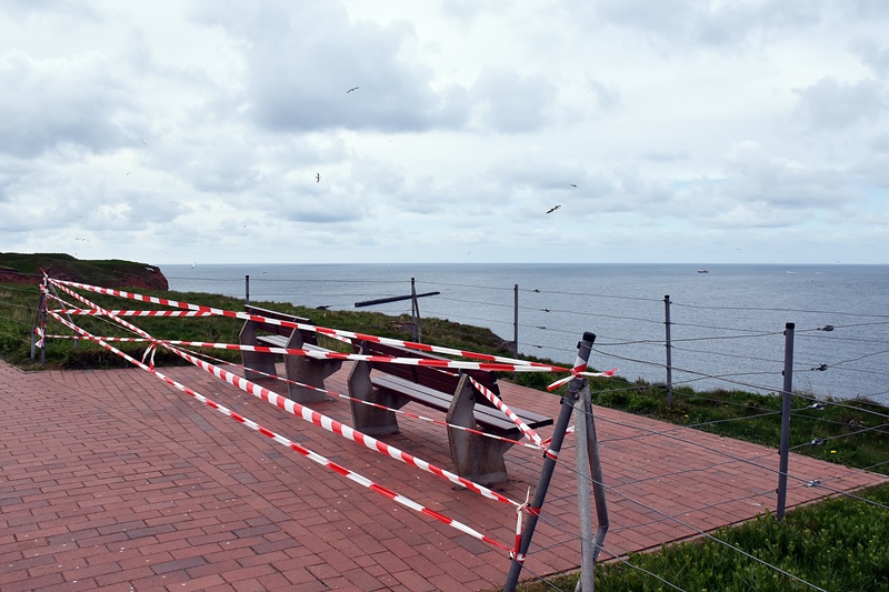 Bilder vom Felssturz an der Nordseite Helgolands.