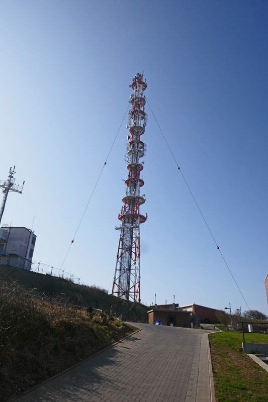 Der Telekommast auf Helgoland.