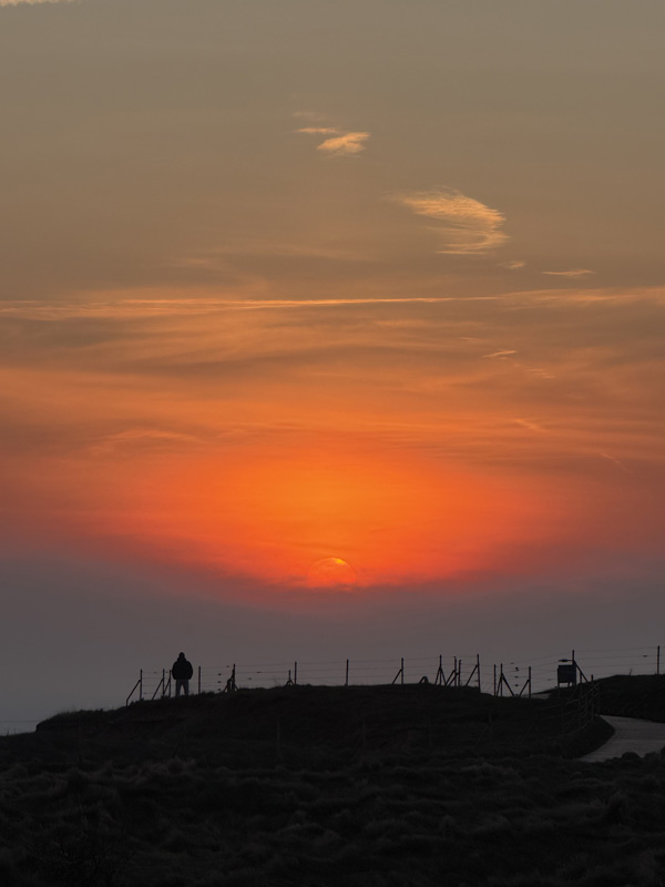 Sonnenuntergang von Helgoland aus gesehen.