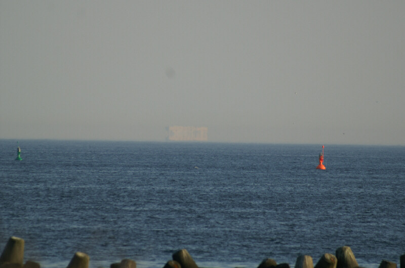 Luftspiegelung bei Helgoland