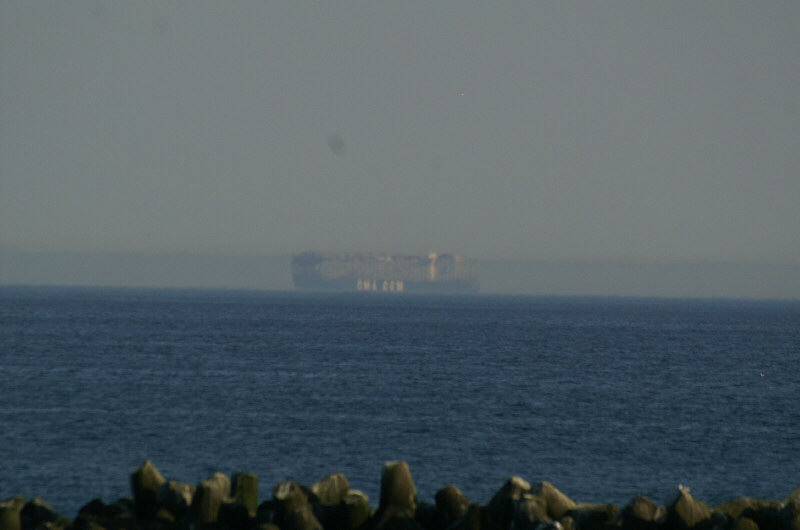 Luftspiegelung bei Helgoland