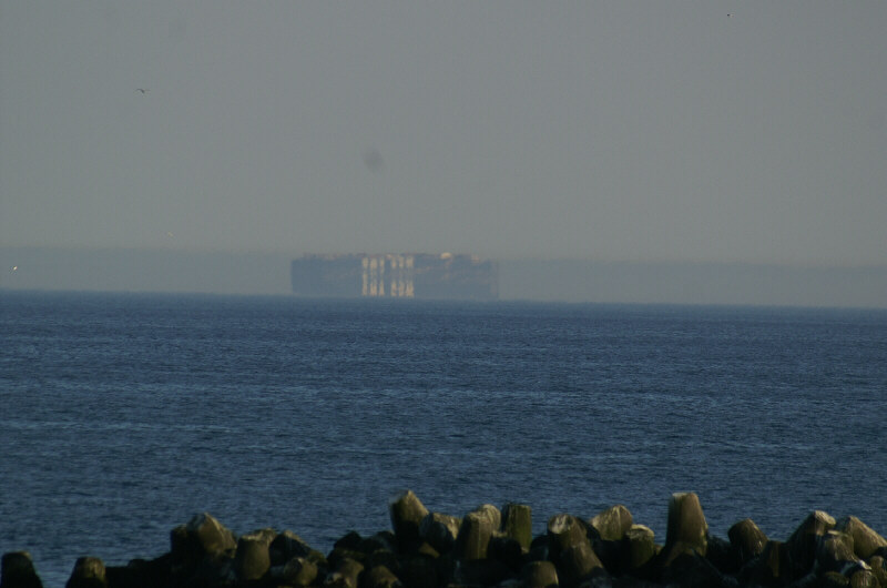Luftspiegelung bei Helgoland