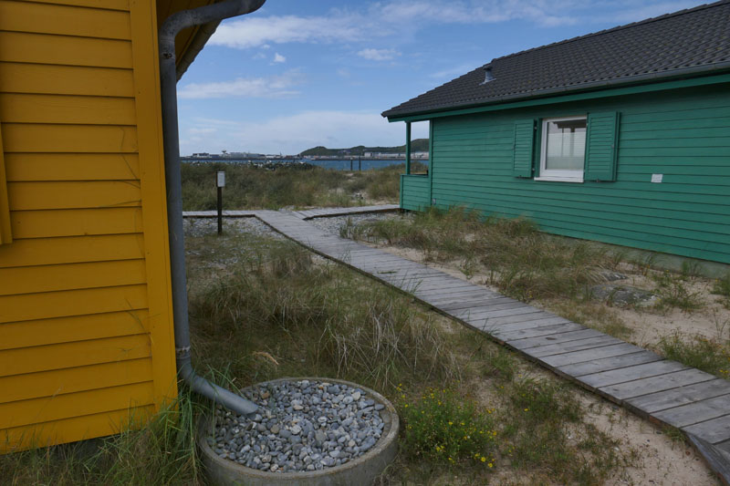 Regenwasser-Verrieselungssystem auf der Düne in der Bungalowanlage.