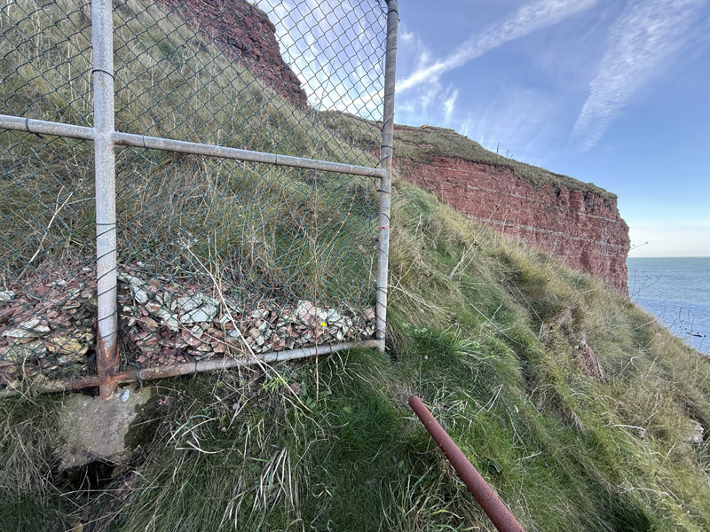 Ein Fangzaun am Jägerstieg auf Helgoland.