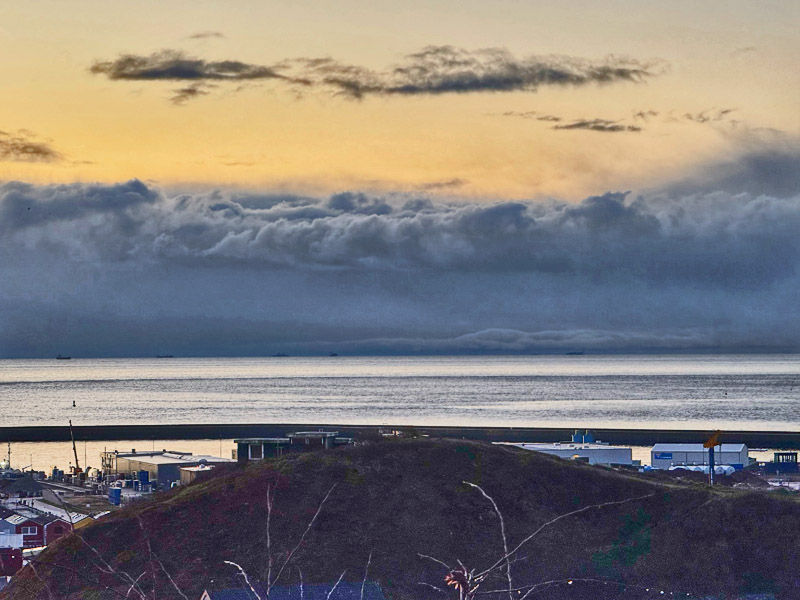 Morgenhimmel von Helgoland aus gesehen.