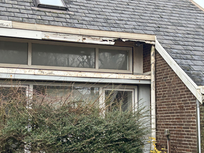 Das zerfallende Evangelische Gemeindehaus auf Helgoland.