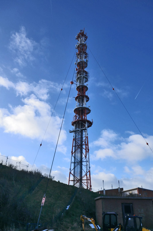 Der Telekommast auf Helgoland.