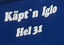 Schriftzug auf einem Helgol&auml;nder Fischkutter