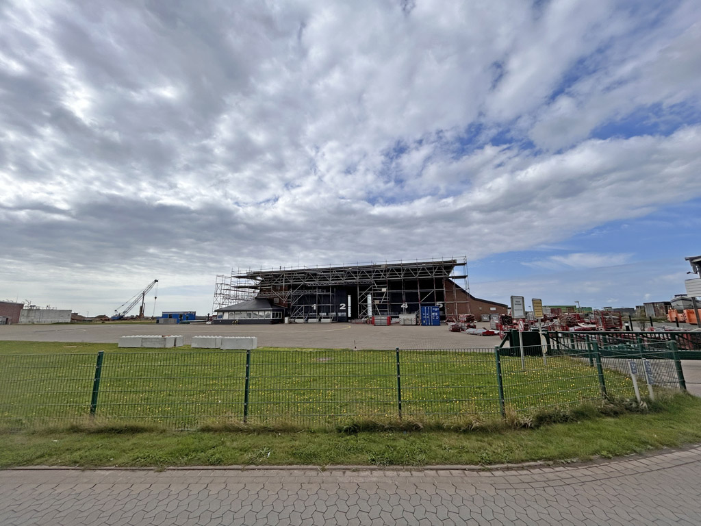 Der Hubschrauberhangar auf Helgoland wird renoviert