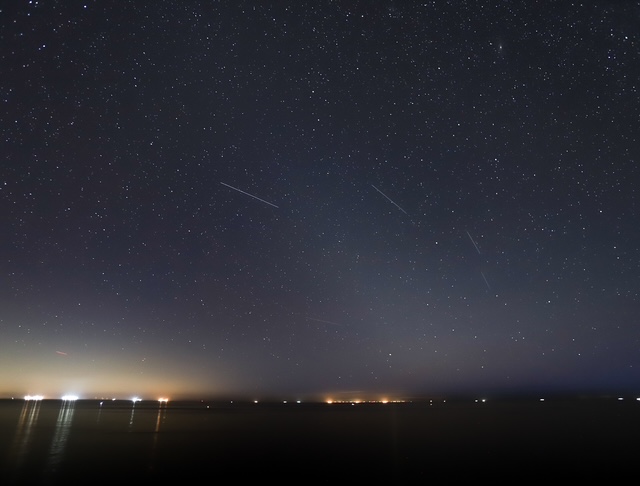Der n&auml;chtliche Westhimmel mit Zodiakallicht von Helgoland aus gesehen.