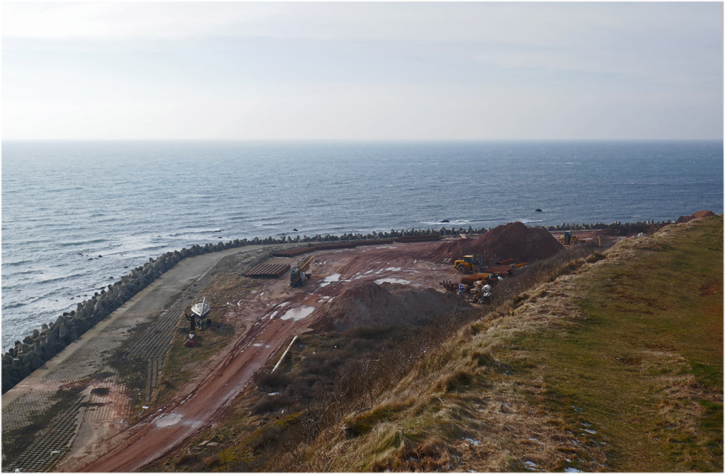 Der Kringel auf Helgoland in einer Sanierungsphase.
